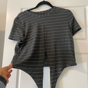 Lulu crop and tie shirt